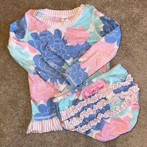 Ruffle Butt Girl Toddler Size 2 Swim Suit